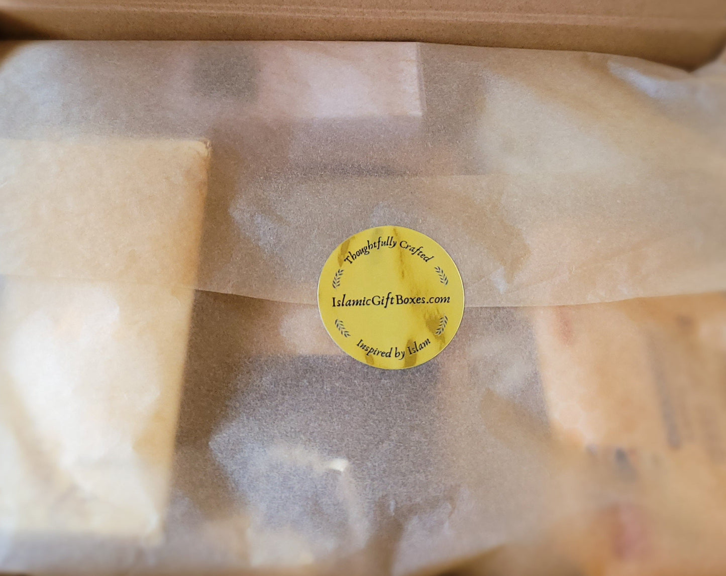 golden seal on tissue paper