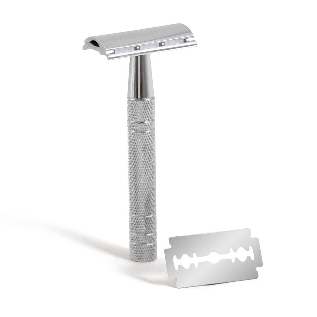 Metal Safety Razor, Unisex (With 5 Platinum Coated Blades)